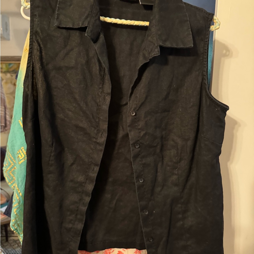 George Black Sleeveless Men's Shirt - Picture 1 of 3